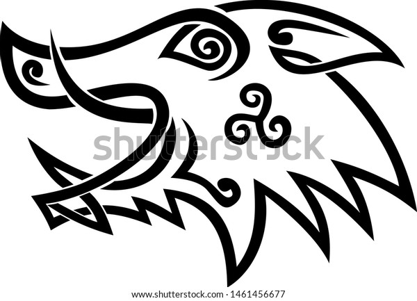 Celtic Knot Stylized Illustration Head Wild Stock Vector (Royalty Free ...