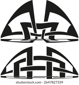 Celtic knot symbol. Abstract interwoven pattern. Medieval ornament shape. Vector tribal illustration.