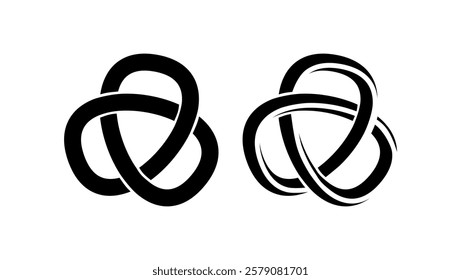 Celtic Knot symbol, black isolated silhouette