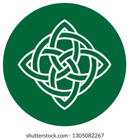 celtic knot symbol in green circle
