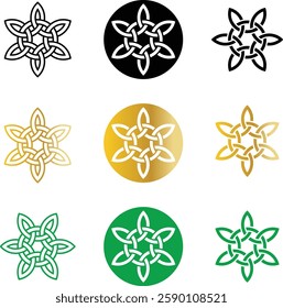 celtic knot symbols gold black green