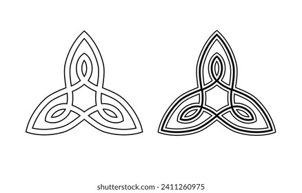 Celtic knot traditional symbol. Trinity knot line art vector illustration.