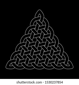 Celtic knot. Triangular abstract ornament. Vector outline illustration.