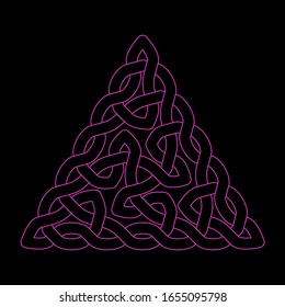 Celtic knot. Triangular abstract ornament. Vector outline illustration.