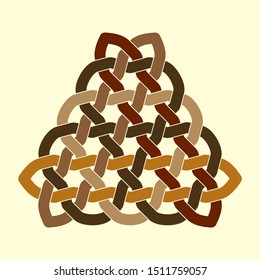 Celtic knot. Triangular ornament. Vector illustration. 