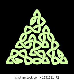 Celtic knot. Triangular ornament. Vector illustration. 