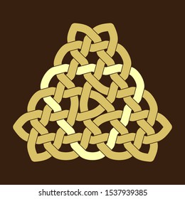 Celtic knot. Triangular ornament. Vector illustration. 