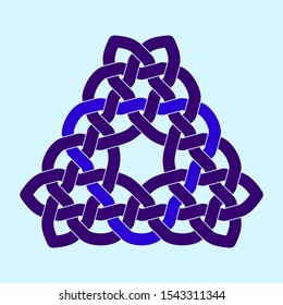 Celtic knot. Triangular ornament. Vector illustration. 
