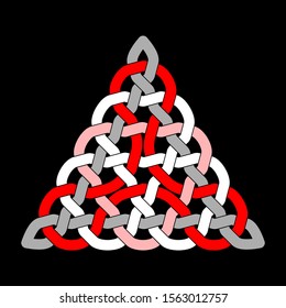 Celtic knot. Triangular ornament. Vector illustration. 