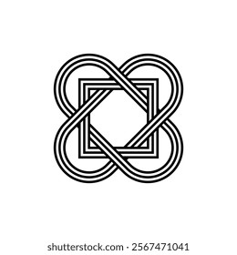 celtic knot trinity heart love endless vector on white background for tattoo symbol religion icon logo. vector illustration