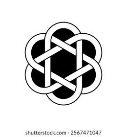 celtic knot trinity heart love endless vector on white background for tattoo symbol religion icon logo. vector illustration