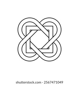 celtic knot trinity heart love endless vector on white background for tattoo symbol religion icon logo. vector illustration