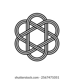 celtic knot trinity heart love endless vector on white background for tattoo symbol religion icon logo. vector illustration