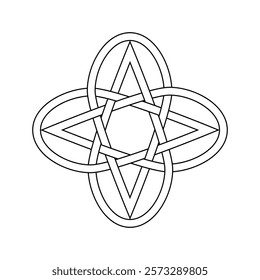 celtic knot trinity heart love endless vector on white background for tattoo symbol religion icon logo. vector illustration	