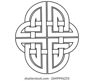 celtic knot trinity on white background for tattoo symbol religion icon logo. vector illustration