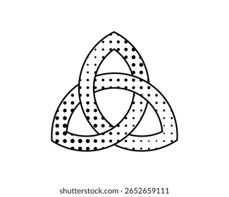 nó celta trinity no fundo branco para tatuagem símbolo ícone da religião logotipo. ilustração vetorial