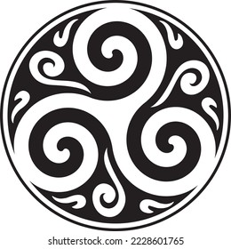 Celtic Knot and Triskelion Circle - Celtic Symbol -  Trinity - Sacred Geometry - Energy