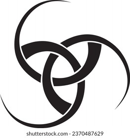 Celtic Knot and Triskelion Circle - Celtic Symbol Trinity Sacred Geometry Energy Black and White