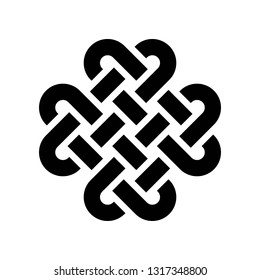 Celtic knot vector, Feast of Saint Patrick line style icon