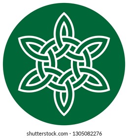 celtic knot vector in green circle

