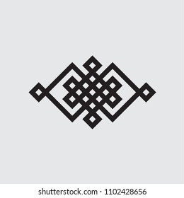 Celtic knot vector illustration black and white, isolated