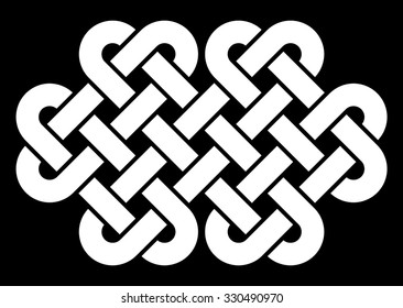 Celtic knot vector illustration (black and white, isolated)