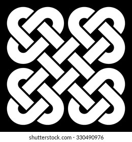 Celtic knot vector illustration (black and white, isolated)