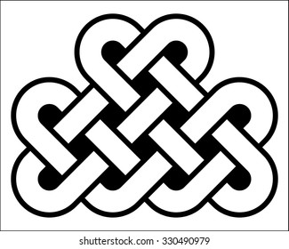 Celtic knot vector illustration (black and white, isolated)