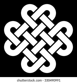 Celtic knot vector illustration (black and white, isolated)