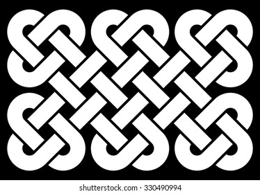 Celtic knot vector illustration (black and white, isolated)