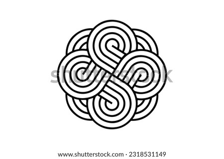 Celtic knot vector illustration isolated. Flower circle Logo design tattoo on white background  Foto stock © 