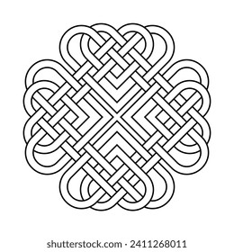 Celtic knot vector illustration. Line art element.