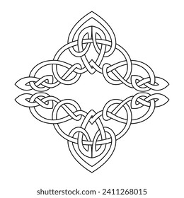 Celtic knot vector illustration. Line art element.