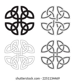 
Celtic knot vector illustration. Celtic national style interlaced pattern isolated vector. Patrick's Day celebration. Nordic symbol.
