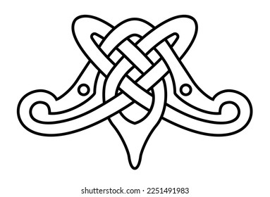 Celtic knot vector illustration. Celtic national style interlaced pattern isolated vector. Patrick's Day celebration. Nordic symbol.