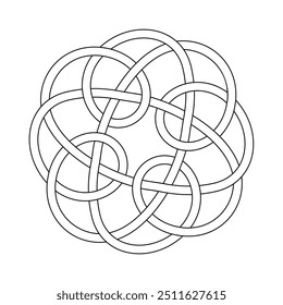 Celtic knot vector illustration. Celtic national style interlaced pattern isolated vector. Patrick's Day celebration. Nordic symbol. Tattoo sketch design.