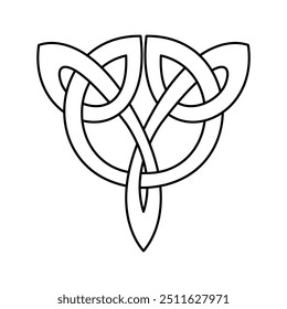 Celtic knot vector illustration. Celtic national style interlaced pattern isolated vector. Patrick's Day celebration. Nordic symbol.