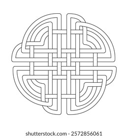 Celtic knot vector illustration. Celtic national style interlaced pattern isolated vector. Patrick's Day celebration. Nordic symbol.