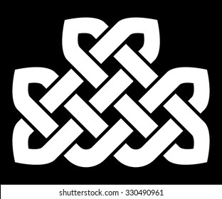 Celtic knot vector illustration (pointed, black and white, isolated)