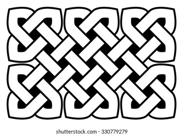 Celtic knot vector illustration (pointed corners, black and white, isolated)