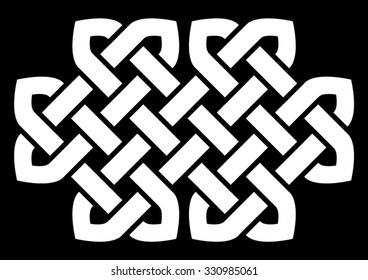 Celtic knot vector illustration (pointed corners, black and white, isolated)