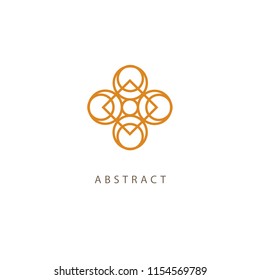 Celtic knot vector. Ornamental tattoo symbol. Luxury circle retro emblem.Traditional scottish vector logo. Simple Line Art Ornate Design. Vintage geometric Vector Illustration.
