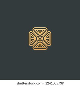 Celtic knot vector. Ornamental tattoo symbol. Luxury circle retro emblem.Traditional scottish vector logo.  Simple Line Art Ornate Design. Vintage geometric Vector Illustration. 