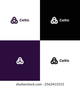 Celtic Knot-Inspired Minimalist Logo with Modern and Geometric Design

