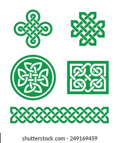 Celtic knots, braid green patterns - St Patrick's Day