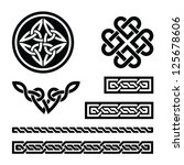 Celtic knots, braids and patterns - vector