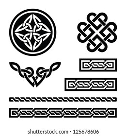 Celtic knots, braids and patterns - vector