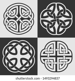 Celtic knots. Ethnic ornaments. Beautiful vector isolated on white and black backgrounds.