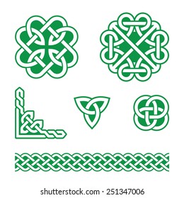 Celtic knots green patterns - vector