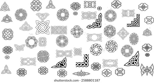 Celtic Knots icon vector set. Celtic signs illustration symbol collection